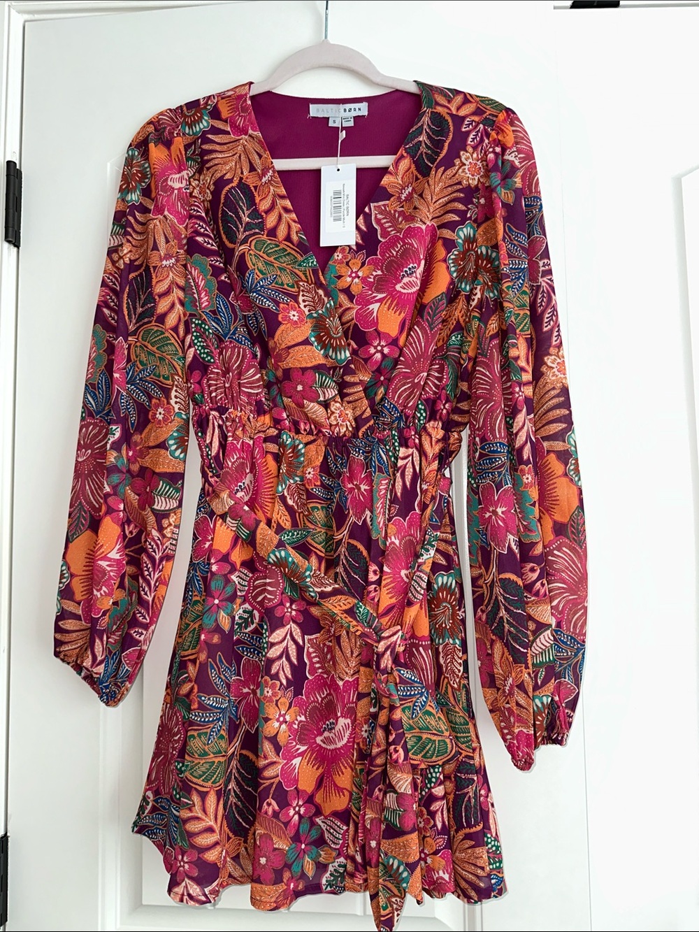 Baltic Born Floral Wrap Dress in Berry Multi